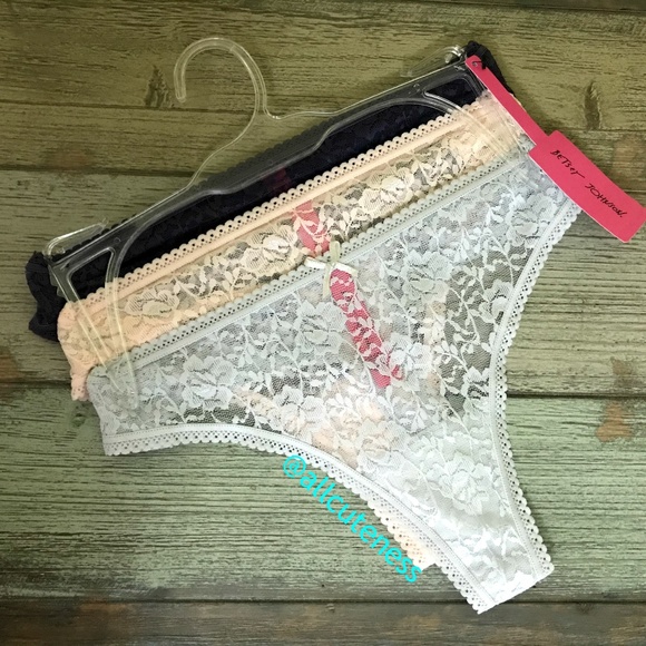 Betsey Johnson Other - Betsey Johnson 3PK Lace Thong Size: S